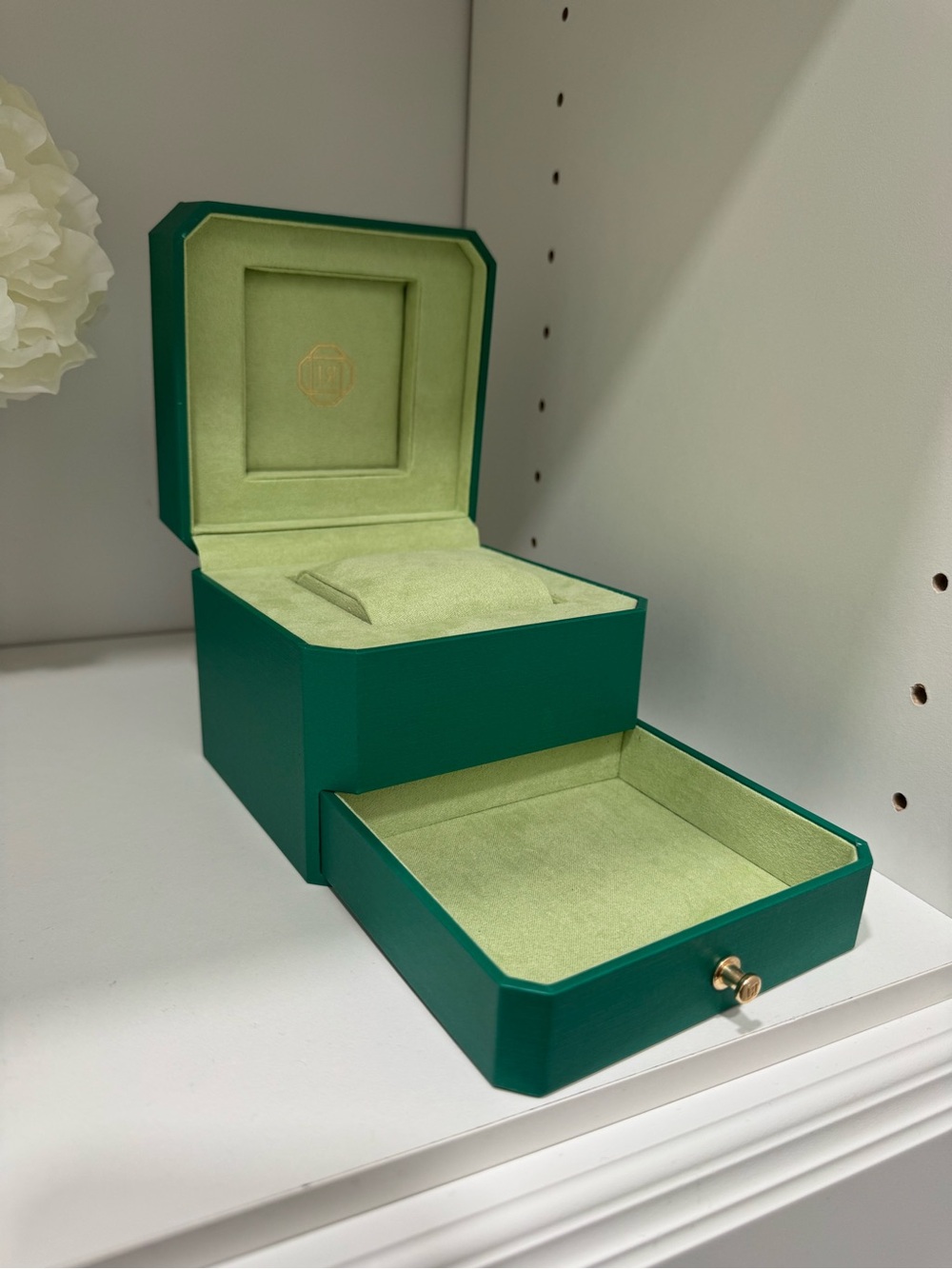 Lola Rose London Jewelry Box | Green Velvet Storage Case | Empty